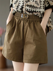 High Waist Thin Casual Shorts Women Summer New Fashion plus Size Loose Wide Leg Five Shorts Korean Style Commute Pure Color