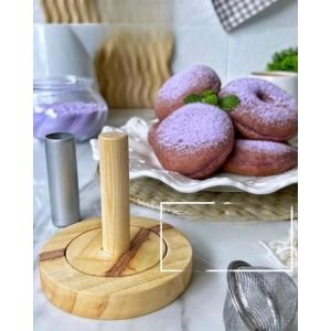 paket komplit cetakan donat kayu jati Belanda / ring kayu 5cm-6cm-7cm-8cm free pembolong