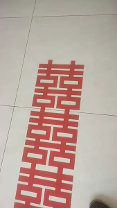 Tempelan Shuang Xi Panjang Bahan Beludru /Tempelan Sangjit/Tempelan Shuangxi Wedding Dekorasi Dinding