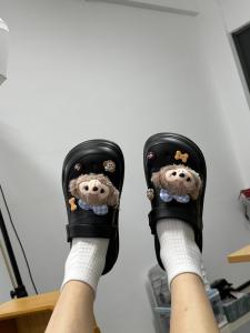 รองเท้าแตะ EVA สำหรับผู้หญิงในช่วงฤดูร้อน รองเท้าแตะแบบมีรูแบบสวมสบายสำหรับใส่กลางแจ้ง ส้นหนา ส้นสูง ป้องกันการลื่น รองเท้าแตะแบบสวมหัว