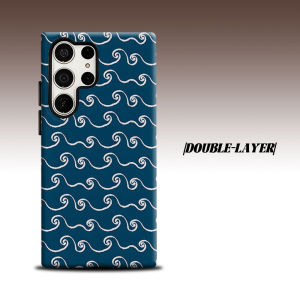 Simple Waves For Samsung Galaxy S26 S25 S24 A56 A36 Dual Layer Luxury Fashion Full Lens Protective Case