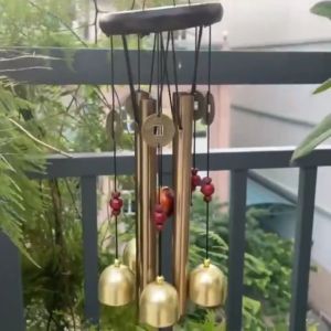 Fengshui Wind Chimes Lucky Charm outdoor Lucky wind chimes Metal Windchimes front door Garden Windchimes Yard Bells Hanging Charm Decor  Tube Windchimes Ornament Tube number 4 metal Tubes Windchime  Money tree Wind Chimes Bell good luck Decorations