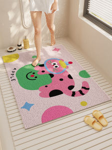 Bathroom Anti-Slip Mat Children Anti-Fall Shower Floor Mat Bath Special Silk Circle Foot Pad Free Cutting Shower Room Hollow Carpet