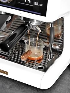 [CG] 75ML Espresso Shot Glass Measuring Cup Wooden Handle Double Spout for Coffee Milk by Capital Grains