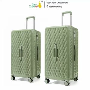 SEA CHOICE Hardside Luggage Trunk with Spinner Wheels 2-Piece Set (24/30) Lightweight PC material with TSA Lock（Family Travel Series ）and YKK Zipper
