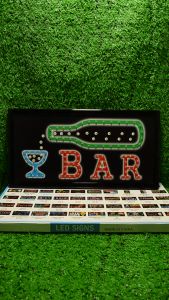 ป้ายไฟLED ป้ายไฟตัวอักษร ไฟกระพริบ ป้ายหน้าร้าน "ป้ายไฟ BAR" แบบเสียบปลั๊กไฟ ป้ายไฟตกเเต่งร้าน รับทำป้ายไฟ