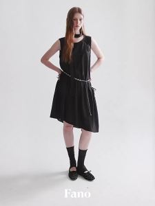 Fano | Đầm Dây Phong Cách Pháp Thêu Tassle Thắt Dây Tại eo