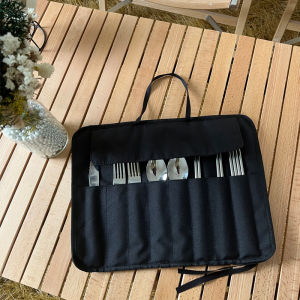 กระเป๋าใส่ของสำหรับปิกนิกกลางแจ้ง ชุดเครื่องมือสแตนเลส ตะเกียบ ช้อน ตะเกียบ กระเป๋าใส่ของสำหรับเก็บของ 01