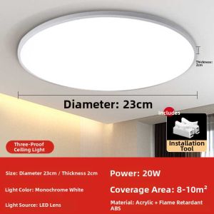 PAIMIJI | Ultra-thin 3-in-1 Protection LED Ceiling Light for Bathroom
