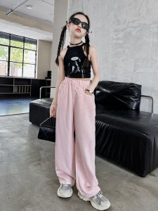 Girls Summer Thin New Pink Shaking Pants Tencel Denim Kids Childrens Clothing Spring Autumn Long Casual Pants for Girls