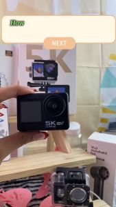 Alston E-CAM A11 PRO 5K HD Action Camera 30fps with EIS Anti shake 30M Waterproof Underwater Camcorder Dual Screen 170 degrees WiFi action camera for motorcycle