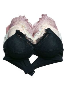 BRA WANITA bra brokat renda isi 3 pcs motif bunga bh busa tanpa kawat