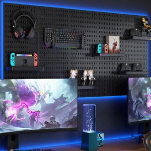 LUTUMEI | No-drilling Grid Panel Wall Mount Decor Shelf