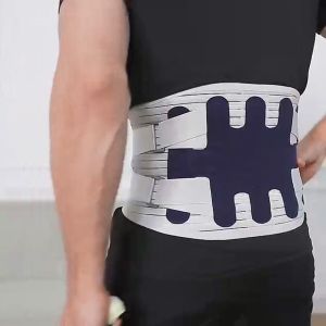 Compression Lumbar Support Belt for Lower Back Pain Adjustable Orthopedic Scoliosis Brace Support with 5 Stays