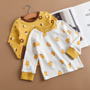 Pure Cotton Childrens Underwear Single Layer Sleepwear Baby Top Cotton Sweater Spring Autumn Base Layer Clothing for Kids