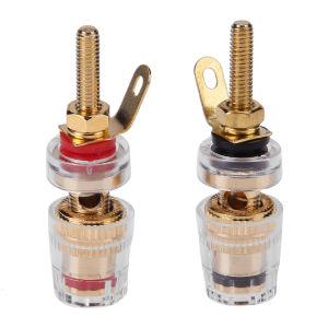 Premium 2-Piece Brass Binding Posts for Audio Speaker Amplifier Terminals with Easy Installation and Reliable Conductivity