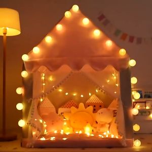 Kids Dream Play Tent Oxford Playhouse Fantasy Fairy Tale Castle Tent Pink Princess Game House for Indoor Outdoor with Carry Bag (Without Cotton ball lamp) for Girls and Boys