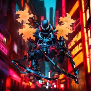 Steel Spider-Man Venom Agent Parallel Universe Movable Joint Garage Kits Model Furnishing Articles Toy Birthday Gift