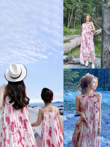 Váy Mẹ Và Con Đi Biển Cao Cấp Mùa Hè Mới Về Váy Chiffon Họa Tiết Hoa Mùa Hè Cho Mẹ Và Con Trẻ Em