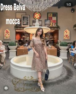 TK DRESS BELVA TILE MUTIARA LAPIS FURING/DRESS  PESTA DRESS KONDANGAN