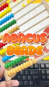 Hntob 12M+ Wooden 10 Row Abacus Beads Count Frame Teaching Aid Math Educational Toy Counting