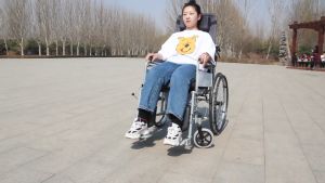 Elderly high back reclining wheelchair multifunctional foldable lightweight with toilet elderly paralyzed trolley