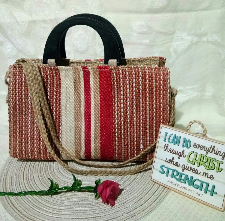 Elegante Abaca Bag Beatrice Woman Handbag with Adjustable Sling Native Bag  from Albay Lazada PH