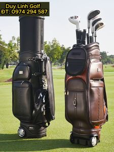 Túi đựng gậy golf PGM FULLSET dành cho nam Chất liệu da xịn bền bỉ không thấm nước không bám bụi cover cứng bảo vệ đầu gậy khi đi máy bay  có bánh xe – QB044