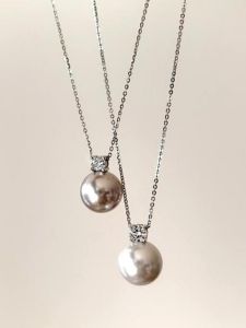 S925 Pure Silver Pearl Necklace Womens Elegant Versatile Earrings Sweater Chain Fashion Jewelry Accessories French Romantic Style