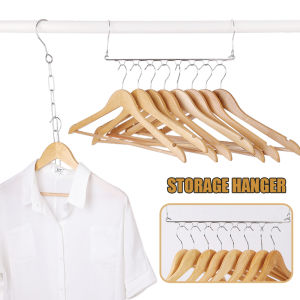 8/10 Hanging Hole Stainless Steel Hanging Chain Hook For Wardrobe Closet Hanger Shirt Neat Space Saver Organizer