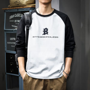 Loose Long Sleeve Mens T-shirt Fashionable Casual Base Shirt Inner Wear Sweatshirt Autumn Winter Cotton Polyester Blend