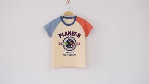 เสื้อยึดแขนสั้น เด็กผู้ชาย ผ้าคอตตอน สไตล์เกาหลี รุ่นใหม่ล่าสุด จัดส่งจากไทย พร้อมส่ง