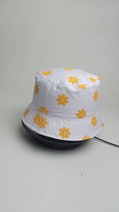 TOPI BUCKET ANAK PEREMPUAN MOTIF SABLON BUNGA FLOWER