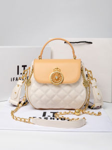 Hong Kong Counter Genuine Goods Withdraw from Cupboard Genuine Leather round Bag 2023 New Arrival Summer Small Golden Ball Chain Shoulder Womens Crossbody Handbag