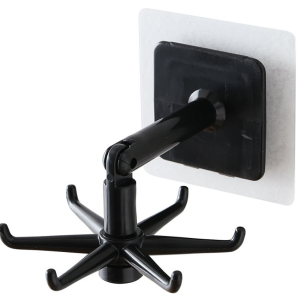 MaxPlus 360 Degrees Rotated Kitchen Hooks Self Adhesive 6 Hooks Wall Door Hook Handbag Clothes