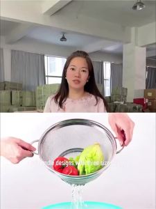 LMETJMA Rây Lọc Bằng Thép Không Gỉ Có Tay Cầm Dụng Cụ Lọc Nhà Bếp Cho Mì Ống Spaghetti Rau Củ Quả Chất Liệu 304 Thân Thiện Với Môi Trường
