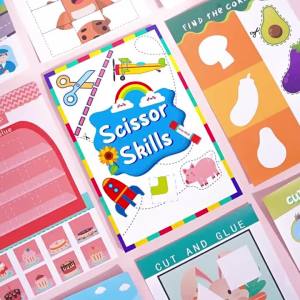 48Pcs Children Cartoon DIY Colorful Paper Cutting Folding Toys Animal Handcraft Paper Art Kids Craft Learning Educational Toys