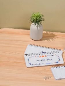 50 Sheets Portable Weekly Planner Notepad Spiral Flip Notebook with To-Do List Grid Notes Mini Desk Organizer for School Office and Home Use