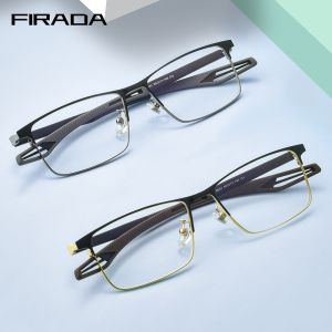 FIRADA 2023 Thời Trang Kính Mắt Thể Thao Người Đàn Ông Của Retro Quảng Trường Hợp Kim Mắt Kính Cận Thị Quang Kính Theo Toa Thuốc Khung Cho Nam Giới Y8531D