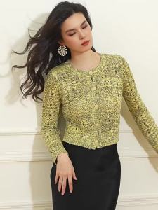 Spring and Summer New Satin Lace Short Blazer and Skirt Set