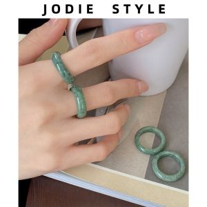 Emerald Jade Trendy Ring for Women Fashion Stylish Easiest for Match Jade Ring Minimalist Elegant Fancy Bracelet Index Finger Ring