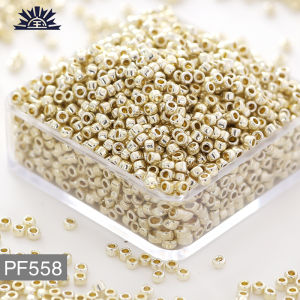 ลูกปัด TOHO ดีไซน์รูปหัวเข็มขัดสีเงินและสีทอง ขนาด 1.5 มม. 16 สี ลูกปัดสำหรับงานฝีมือ DIY ลูกปัดสำหรับทำเครื่องประดับ