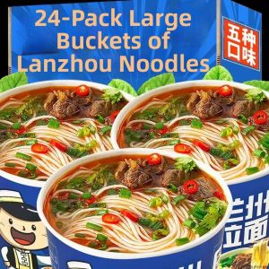 Handmade Instant Beef Noodles Non-fried Large Bucket