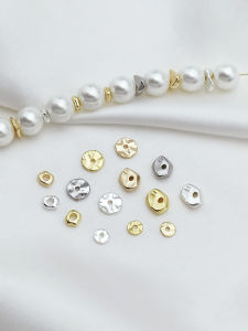 อุปกรณ์ทำเครื่องประดับ DIY รูปทรงไม่สมมาตร Baroque สร้อยข้อมือ 18K Gold Plated ลูกปัดรูปทรงไม่สมมาตร ลูกปัดแยกกัน ลูกปัดทรงกลม