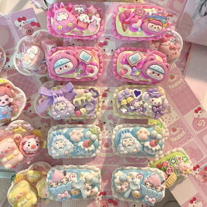Cute Cartoon Dopaamine Girl Heart Hair Clip Original Design Resin Cotton Sweet Style Fashion Hair Accessories for Girls