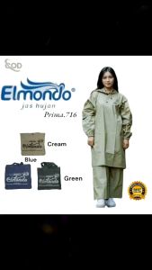 Jas Hujan Baju Jaket Ponco Poncho Lengan Celana Dewasa Kualitas Bahan Tebal Elmondo Prima 716 Raincoat