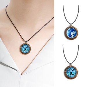 Cozyrooms Wooden Leather Neckalce Angel Butterfly Tree of Life Set Gift for Mom Dad Lover Elderly Children