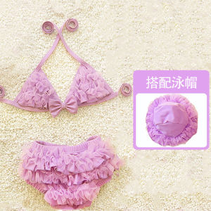 Quick Dry Bikini Swimwear for Girls Cute Net Red Separate Childrens Swimming Suits Baby Kindergarten Girls Korean Style