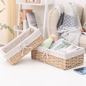 กล่องเก็บของขนาดเล็กผ้าฝ้ายสำหรับจัดระเบียบเครื่องสำอางในช่องเก็บของบนโต๊ะ กล่องใส่ของแบบอินส์ กล่องใส่ของเล็กๆ ที่ใช้สำหรับใส่ของเล่นและของใช้ในบ้าน