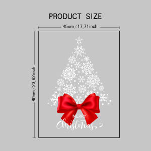 1 Piece of 45Cm*60Cm Christmas Tree Window Sticker Christmas Bow Decorative Sticker Pvc Electrostatic Adsorption Film Suitable for Holiday Decoration Supplies Such as Home School Restaurant Office Etc
